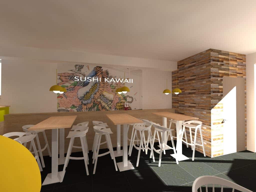 Restaurant à Montpellier vue 3D avant projet