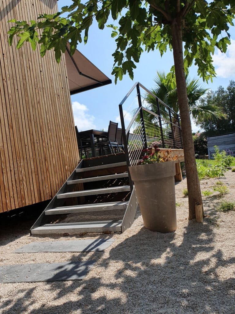 Extension et son escalier en bois - Architecte d'intérieur Sophie Garnier