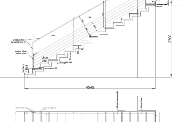 Escalier plan technique